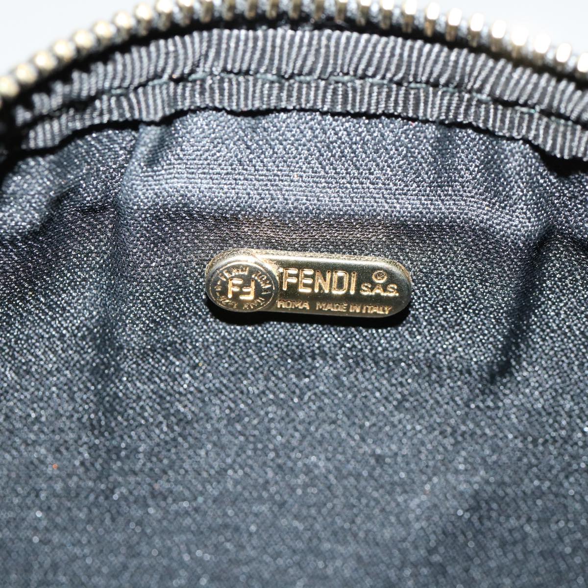 FENDI Pecan Shoulder Bag PVC Leather Khaki Black 33204