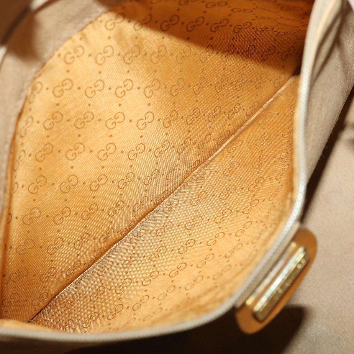 GUCCI Micro GG Canvas Hand Bag PVC Leather Beige 33212