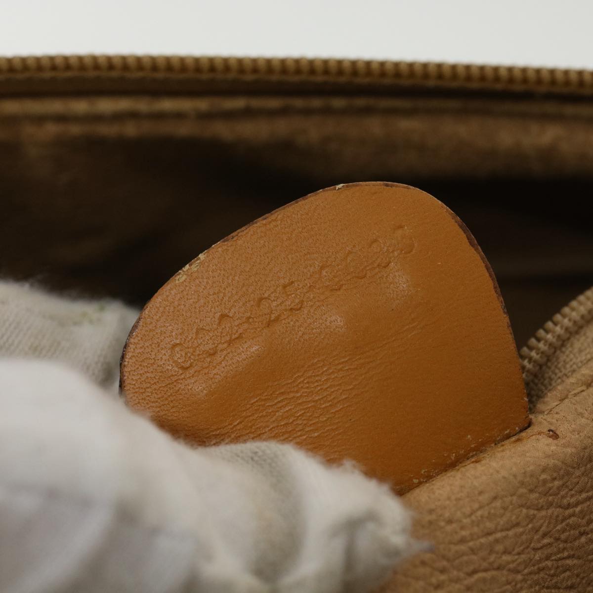 GUCCI Micro GG Canvas Hand Bag PVC Leather Beige 33212