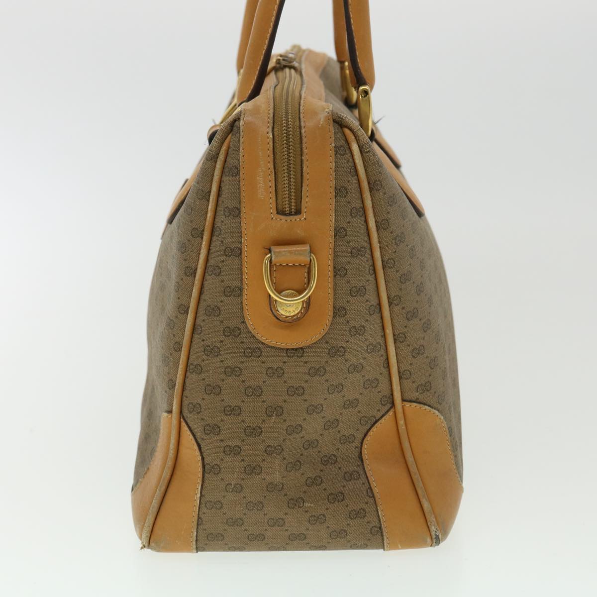 GUCCI Micro GG Canvas Hand Bag PVC Leather Beige 33212