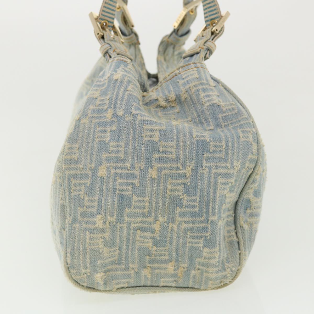 FENDI Zucca Canvas Shoulder Bag Denim Light Blue 33230