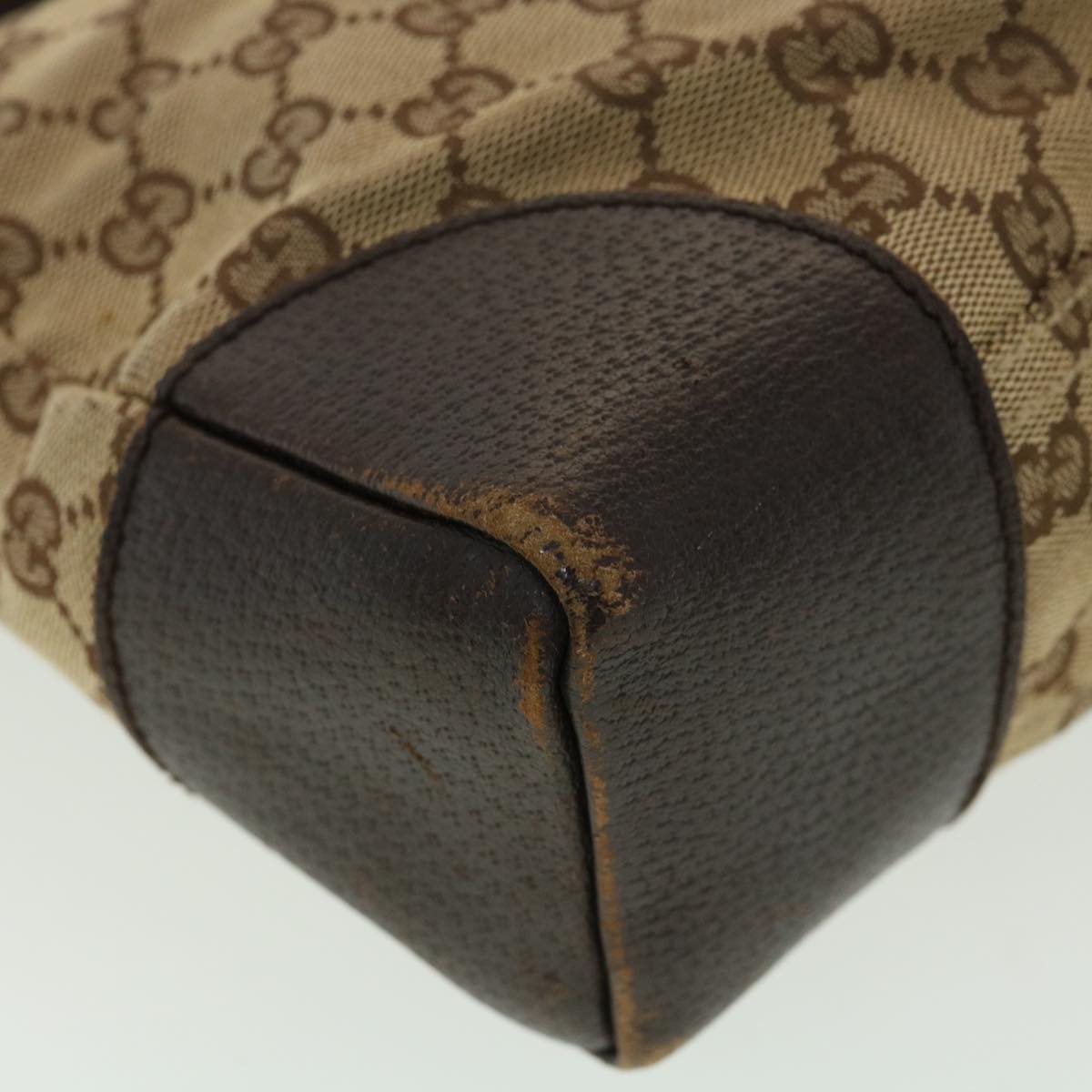 GUCCI GG Canvas Shoulder Bag Brown 114273 33264