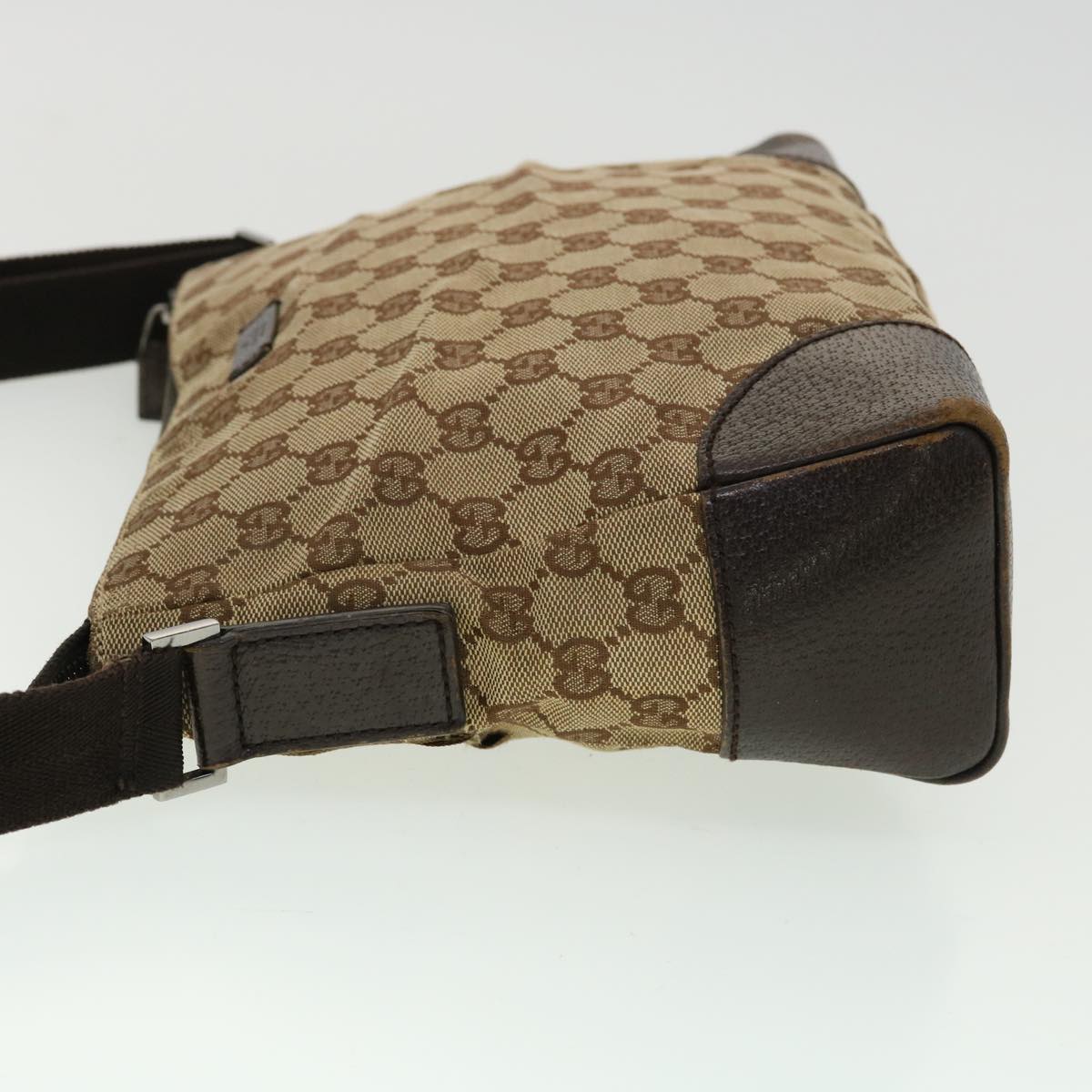 GUCCI GG Canvas Shoulder Bag Brown 114273 33264