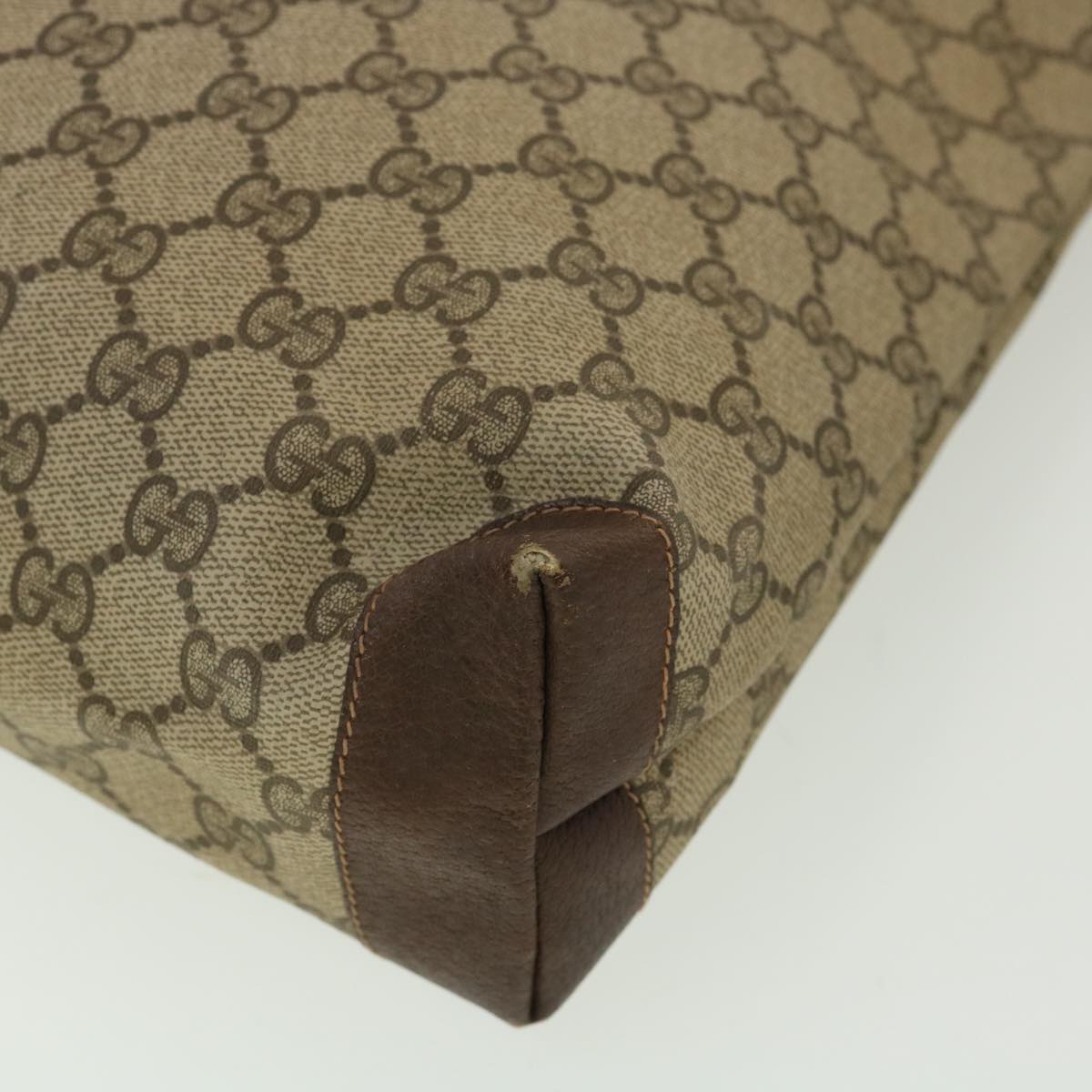 GUCCI GG Canvas Shoulder Bag PVC Leather Brown 33271