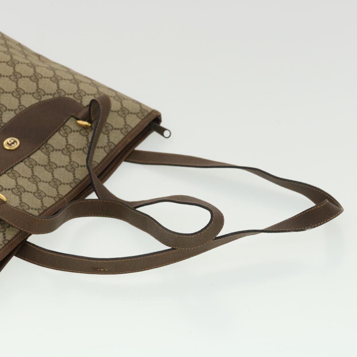 GUCCI GG Canvas Shoulder Bag PVC Leather Brown 33271