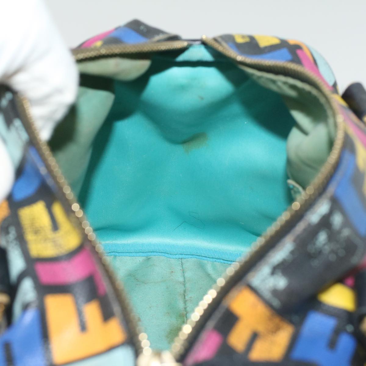 FENDI Zucca Canvas Hand Bag Multicolor 33276