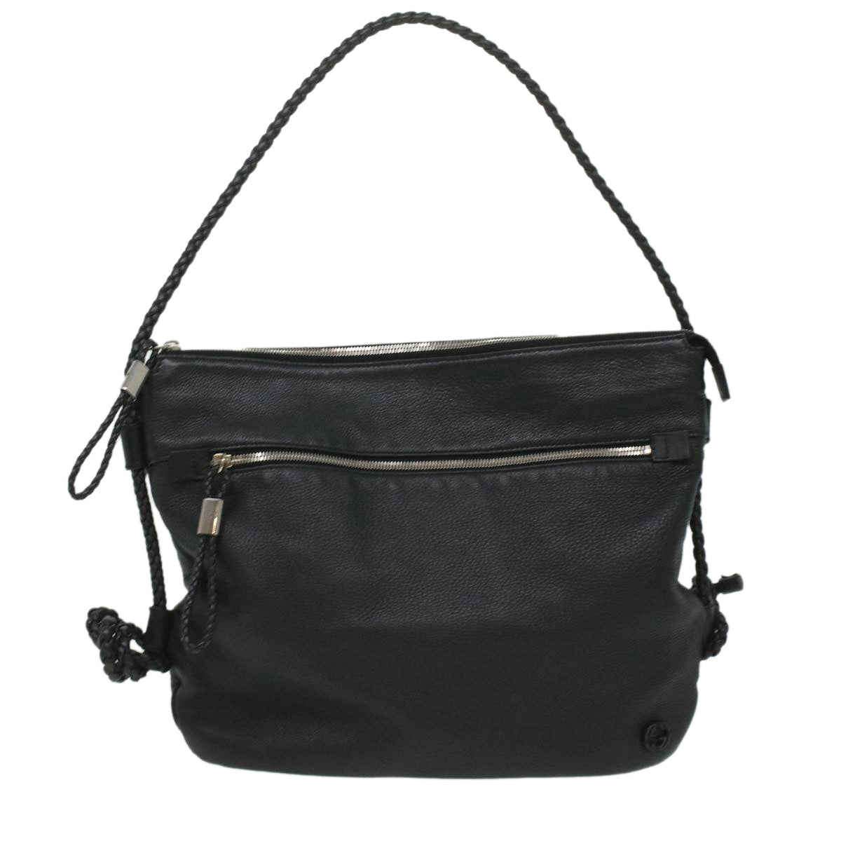 GUCCI Interlocking Shoulder Bag Leather Black 268244 33887