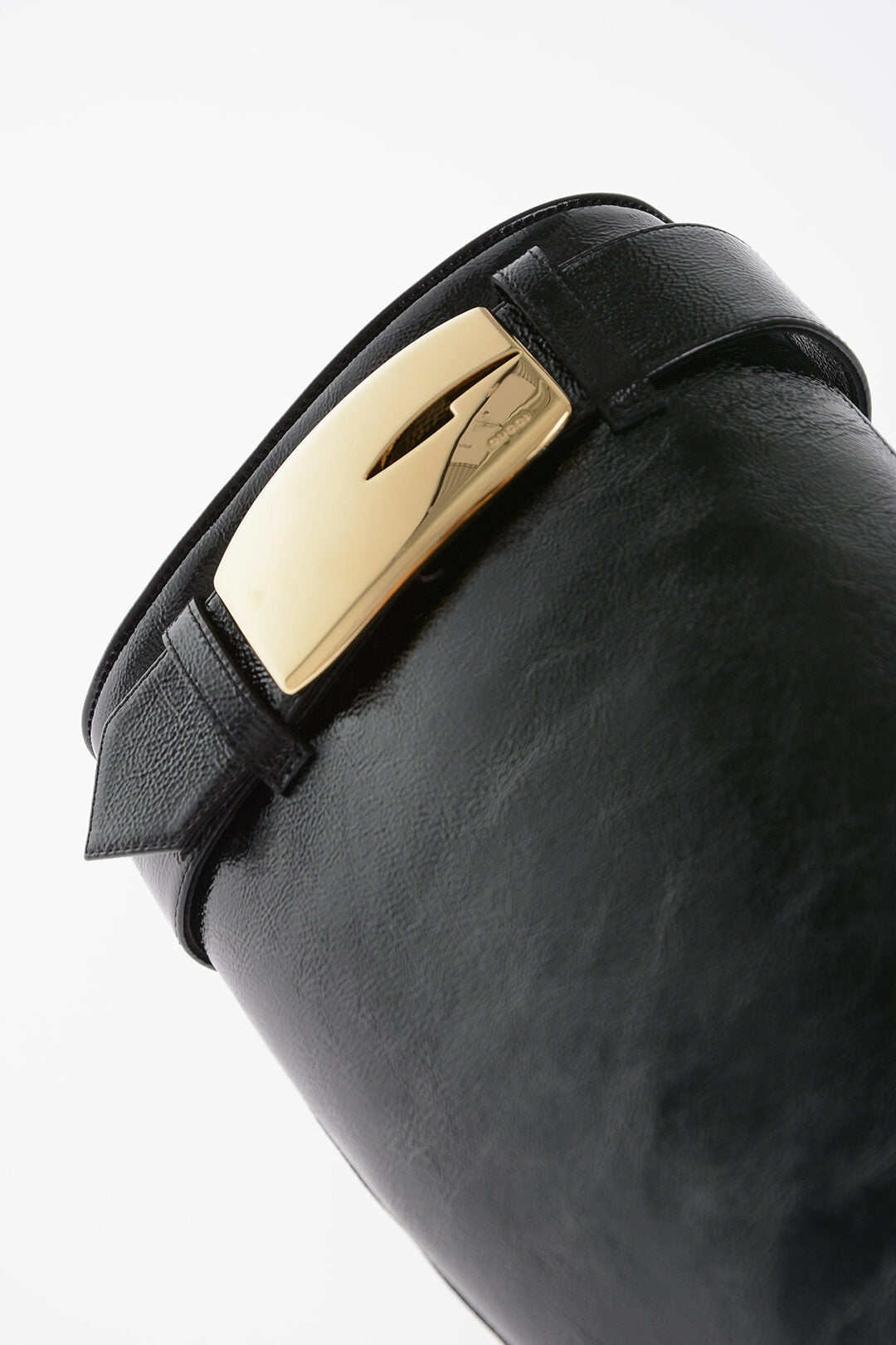 Gucci Naplack Patent Leather Boots With Strap