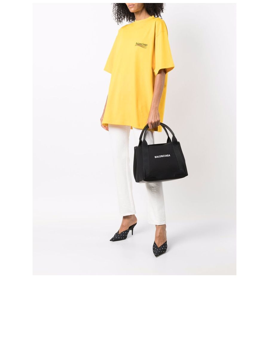 Navy Small Cabas in Black