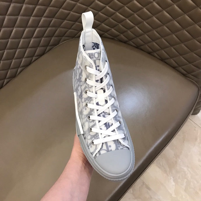 GLM - DIR B23 White and Navy HIGH-TOP SNEAKER
