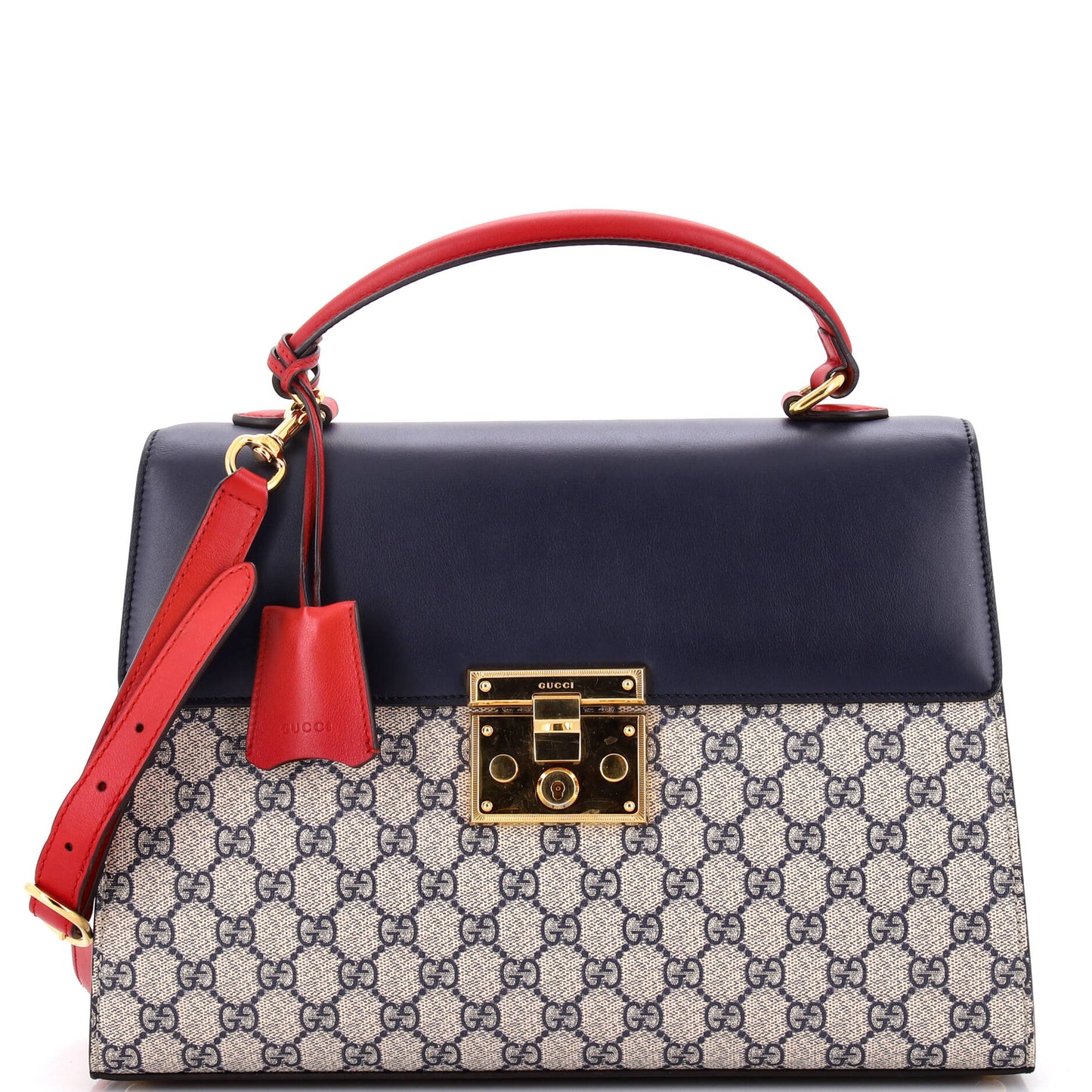 Padlock Top Handle Bag GG Coated Canvas and Leather Medium