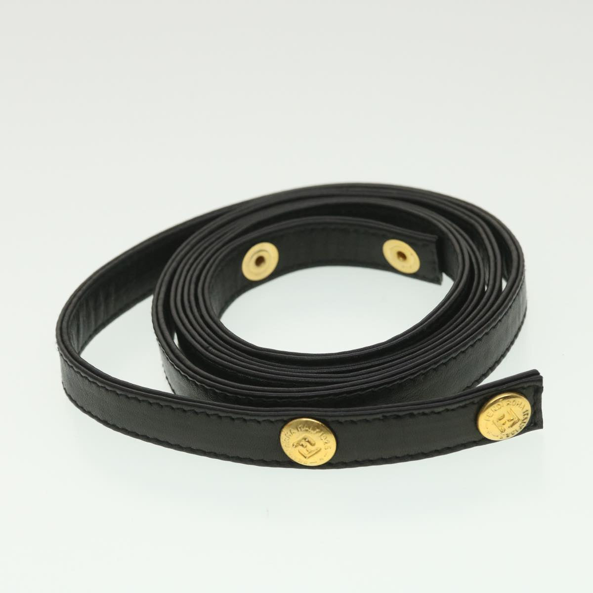 FENDI Shoulder Bag Leather Black 34011