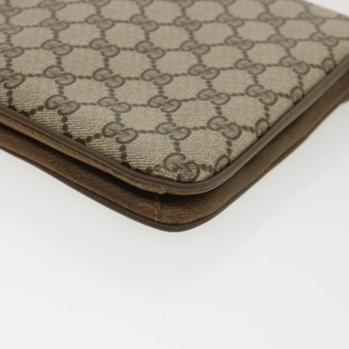 GUCCI GG Canvas Shoulder Bag PVC Leather Beige 34027