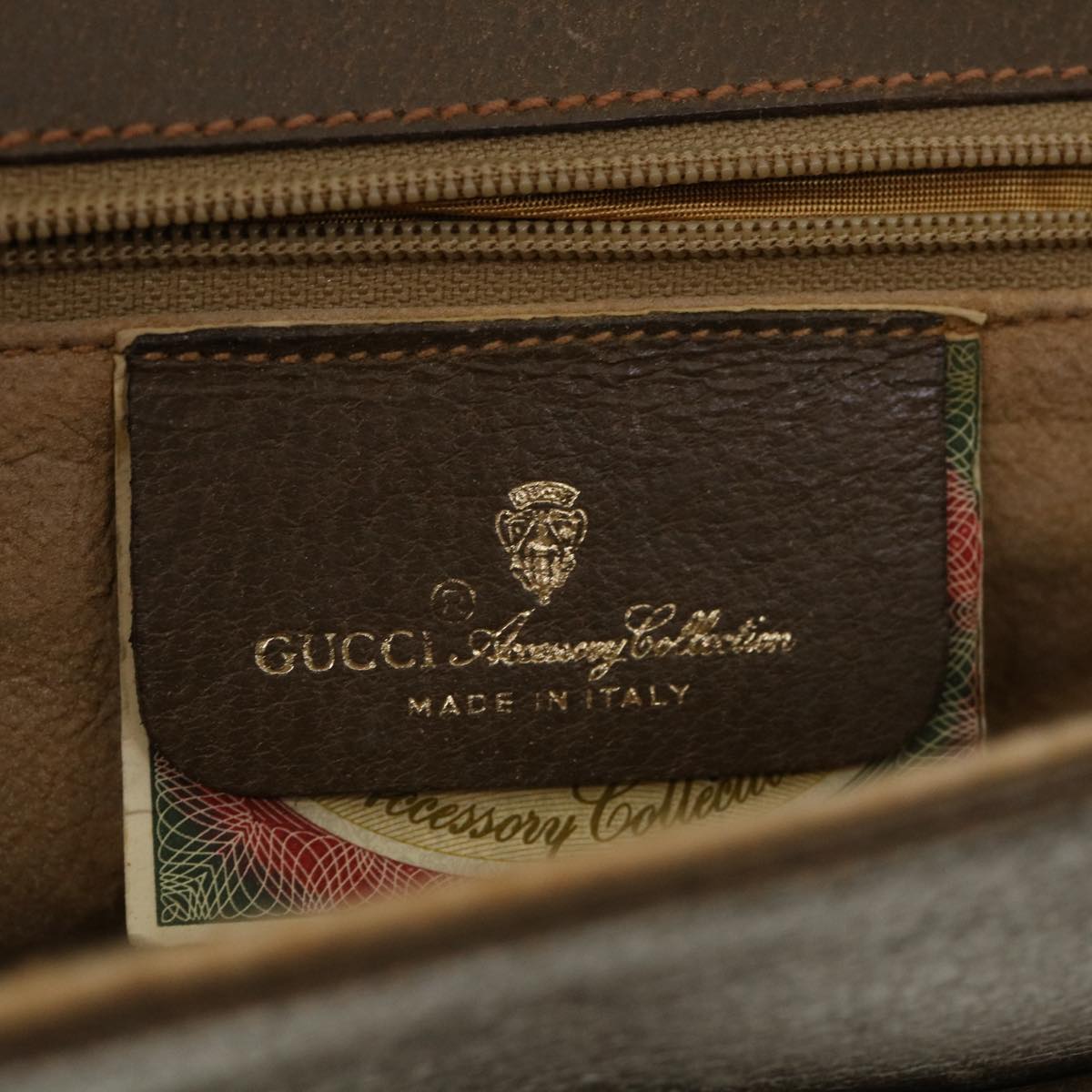GUCCI GG Canvas Shoulder Bag PVC Leather Beige 34027