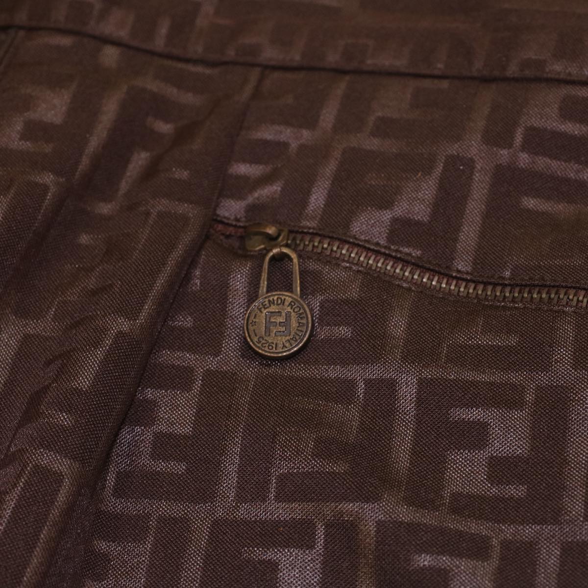 FENDI Zucca Canvas Pants polyester spandex L Brown 34069