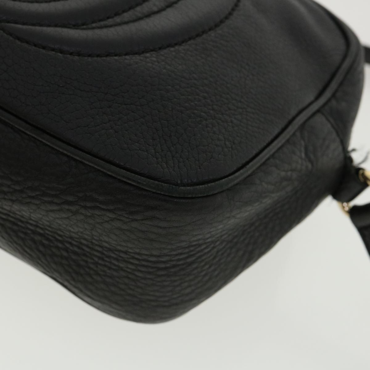 GUCCI Soho Shoulder Bag Leather Black 308364 34091