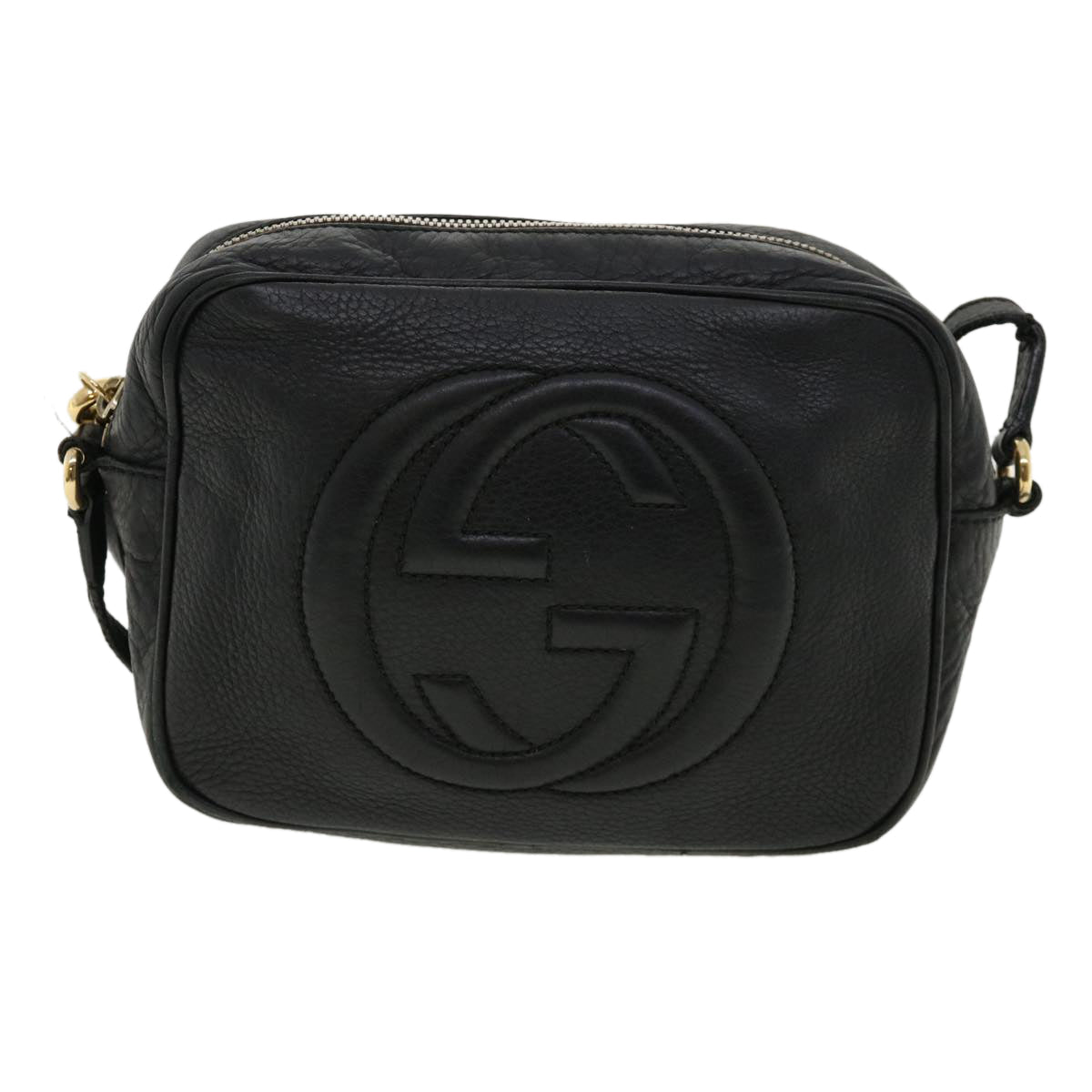 GUCCI Soho Shoulder Bag Leather Black 308364 34091