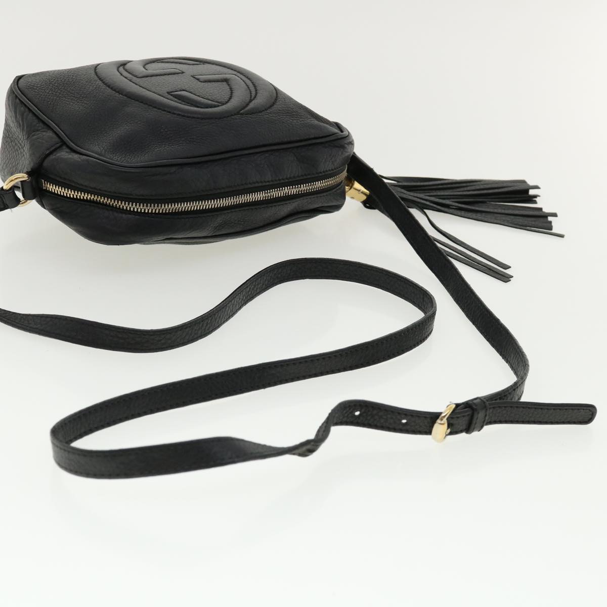GUCCI Soho Shoulder Bag Leather Black 308364 34091