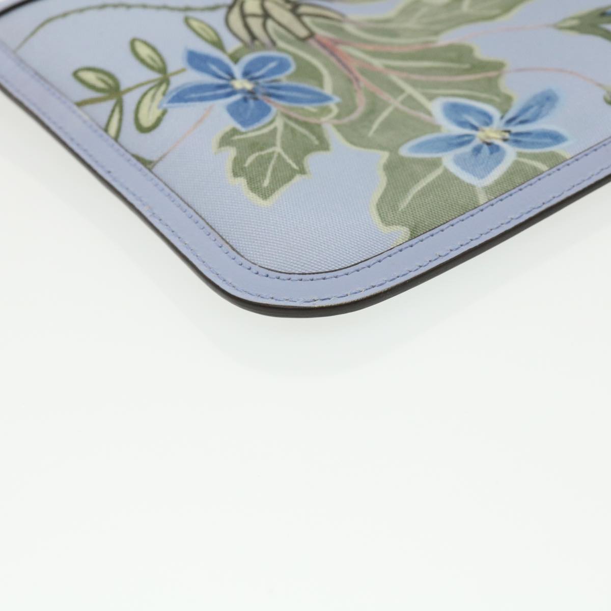 GUCCI botanical illustration Clutch Bag Canvas Blue 379277 34316