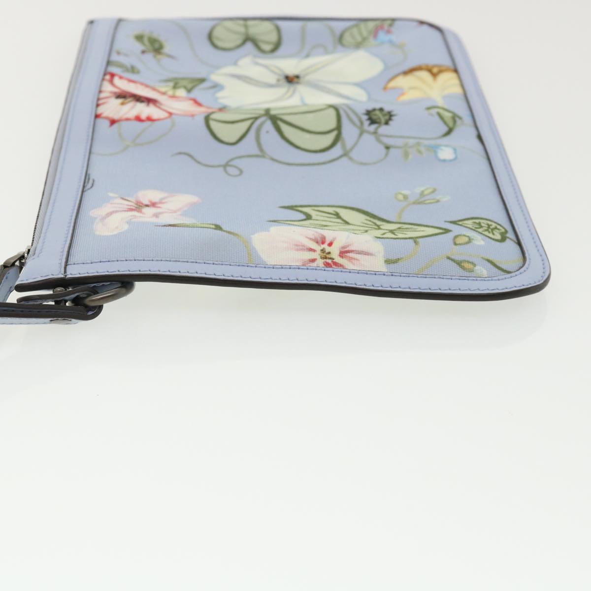 GUCCI botanical illustration Clutch Bag Canvas Blue 379277 34316