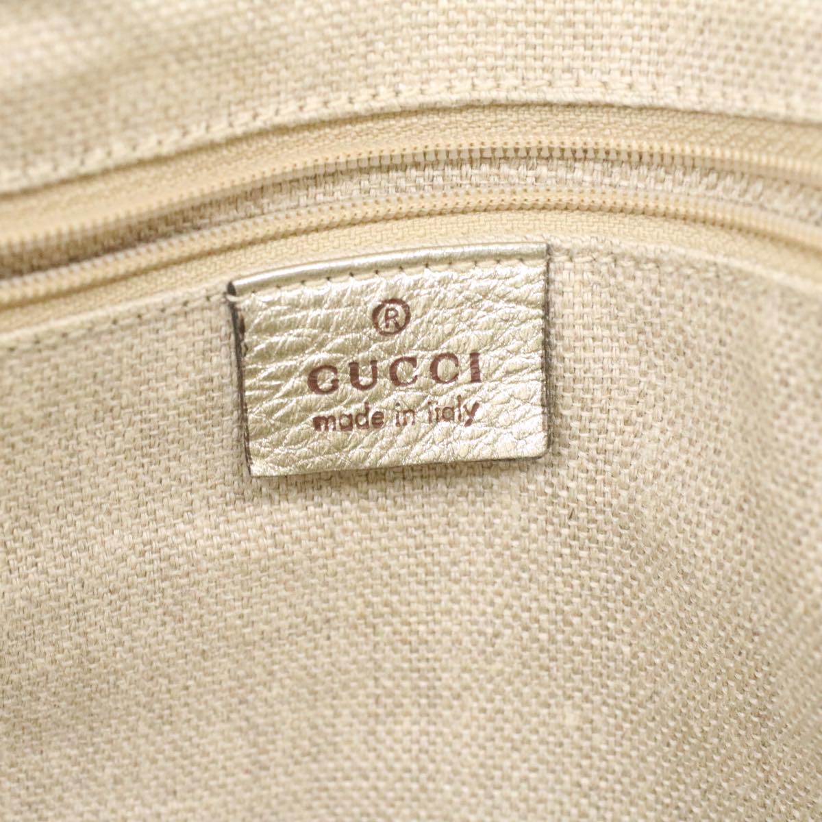 GUCCI GG Canvas Tote Bag Beige Champagne Gold 34597