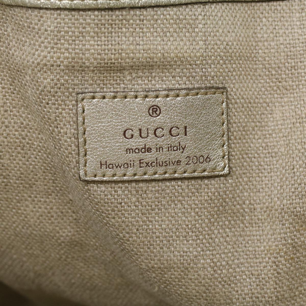 GUCCI GG Canvas Tote Bag Beige Champagne Gold 34597