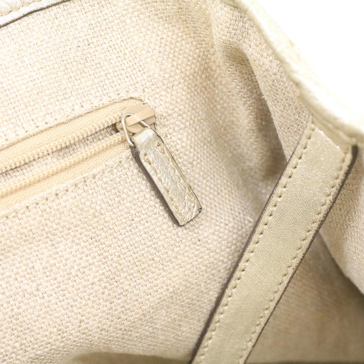 GUCCI GG Canvas Tote Bag Beige Champagne Gold 34597