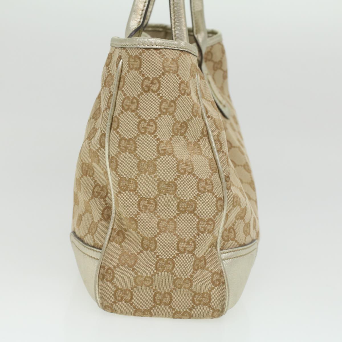 GUCCI GG Canvas Tote Bag Beige Champagne Gold 34597