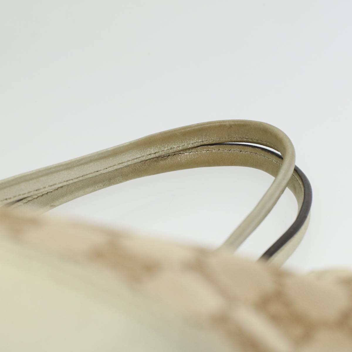GUCCI GG Canvas Tote Bag Beige Champagne Gold 34597