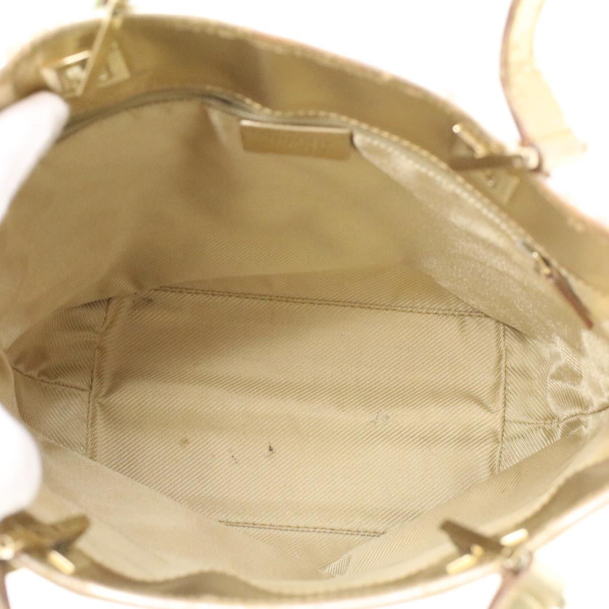GUCCI GG Canvas Shoulder Bag Blue Champagne Gold 0021099 34623