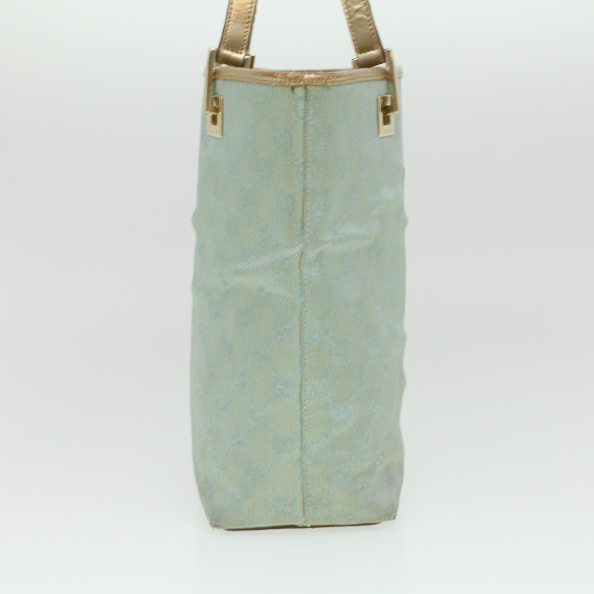 GUCCI GG Canvas Shoulder Bag Blue Champagne Gold 0021099 34623