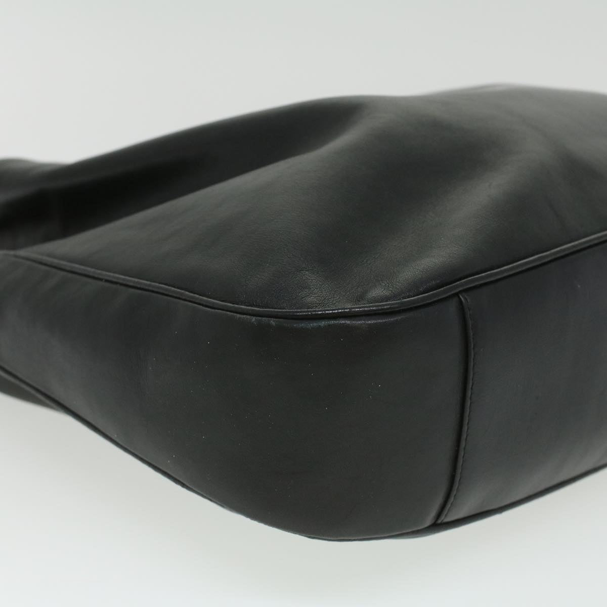 GUCCI Bamboo Shoulder Bag Leather Black 0011577 34651