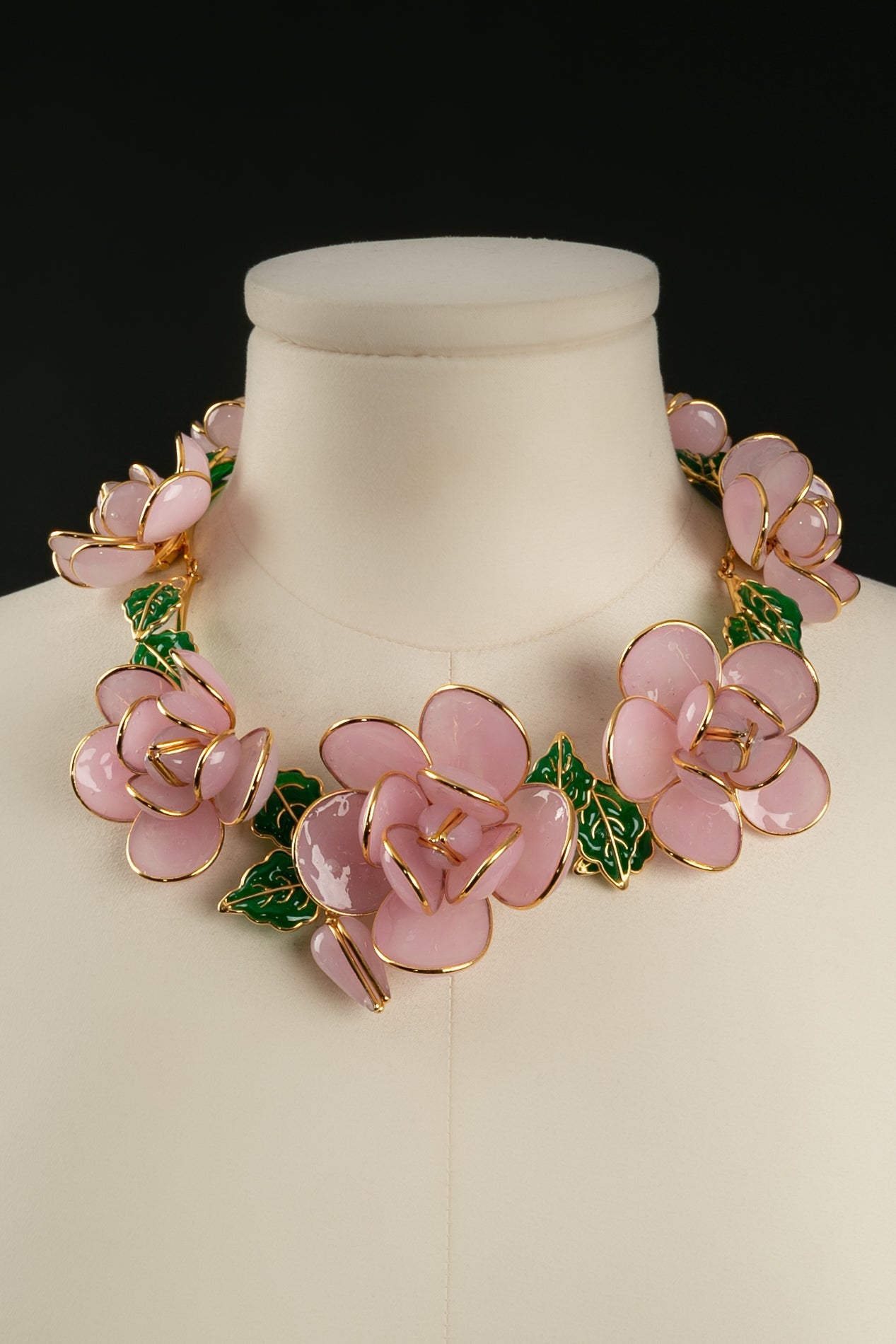 Collier en pÃƒÆ’Ã‚Â¢te de verre rose Augustine