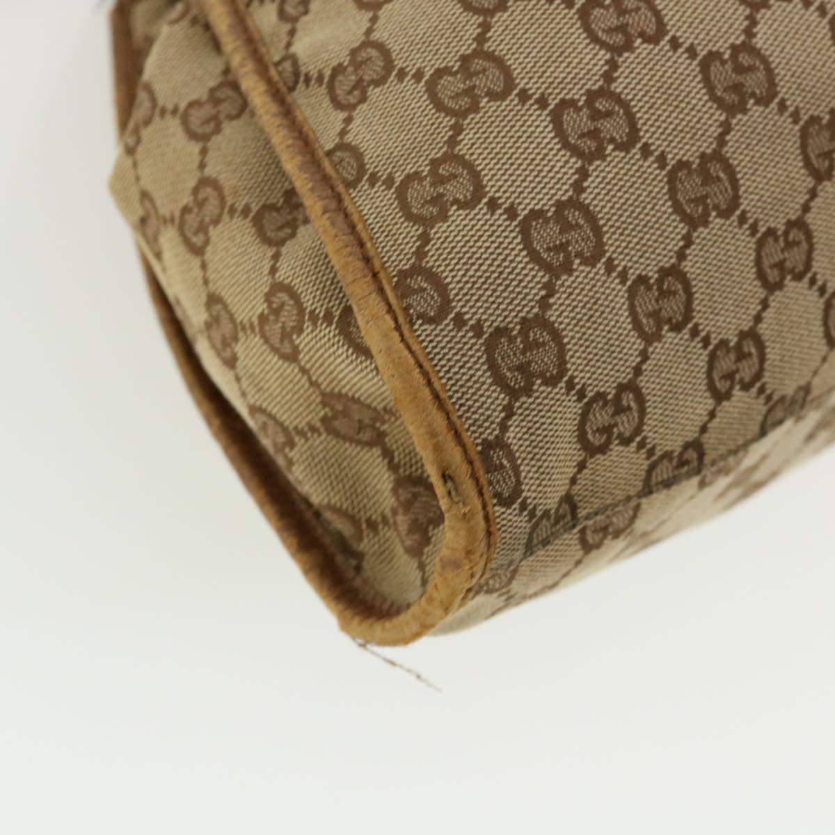 GUCCI GG Canvas Hand Bag Beige 76554 35571