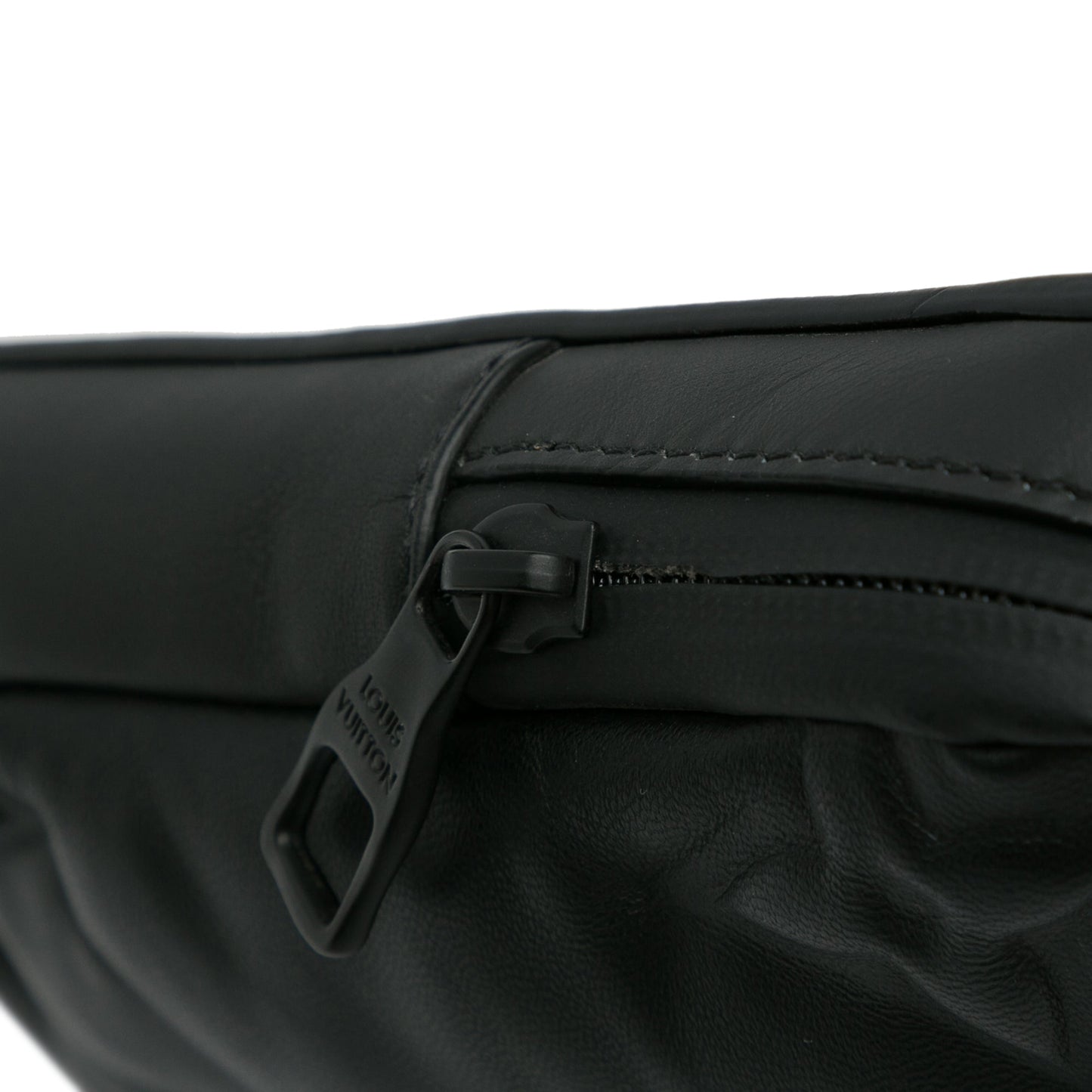Black Louis Vuitton Monogram A4 Lambskin Puffer Asymmetrical Sling Bag