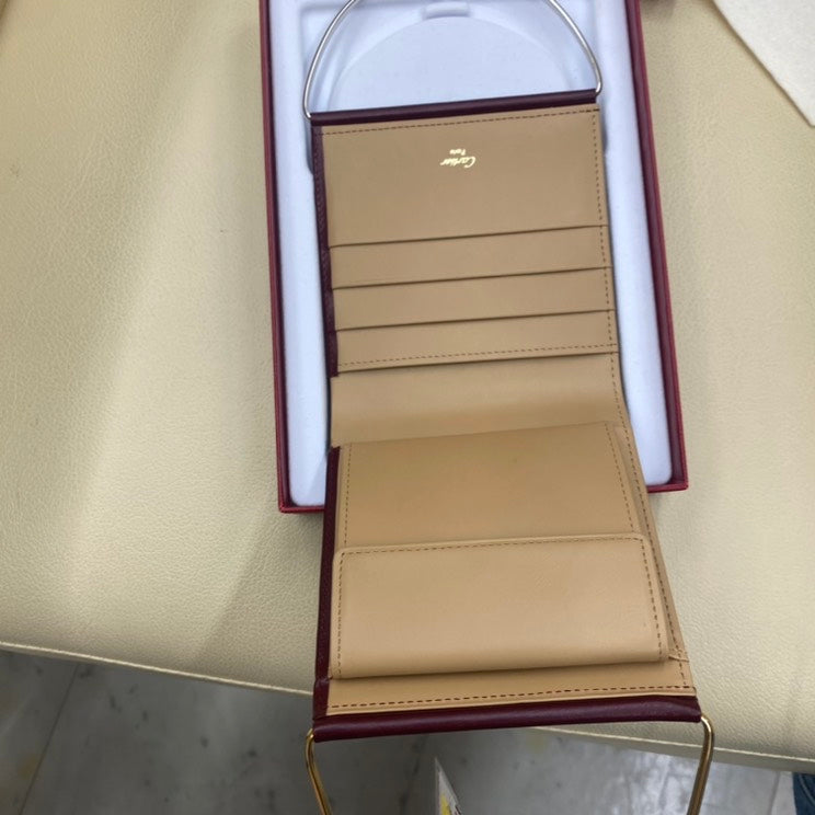 Cartier Trinity Handle Wallet Brown Leather