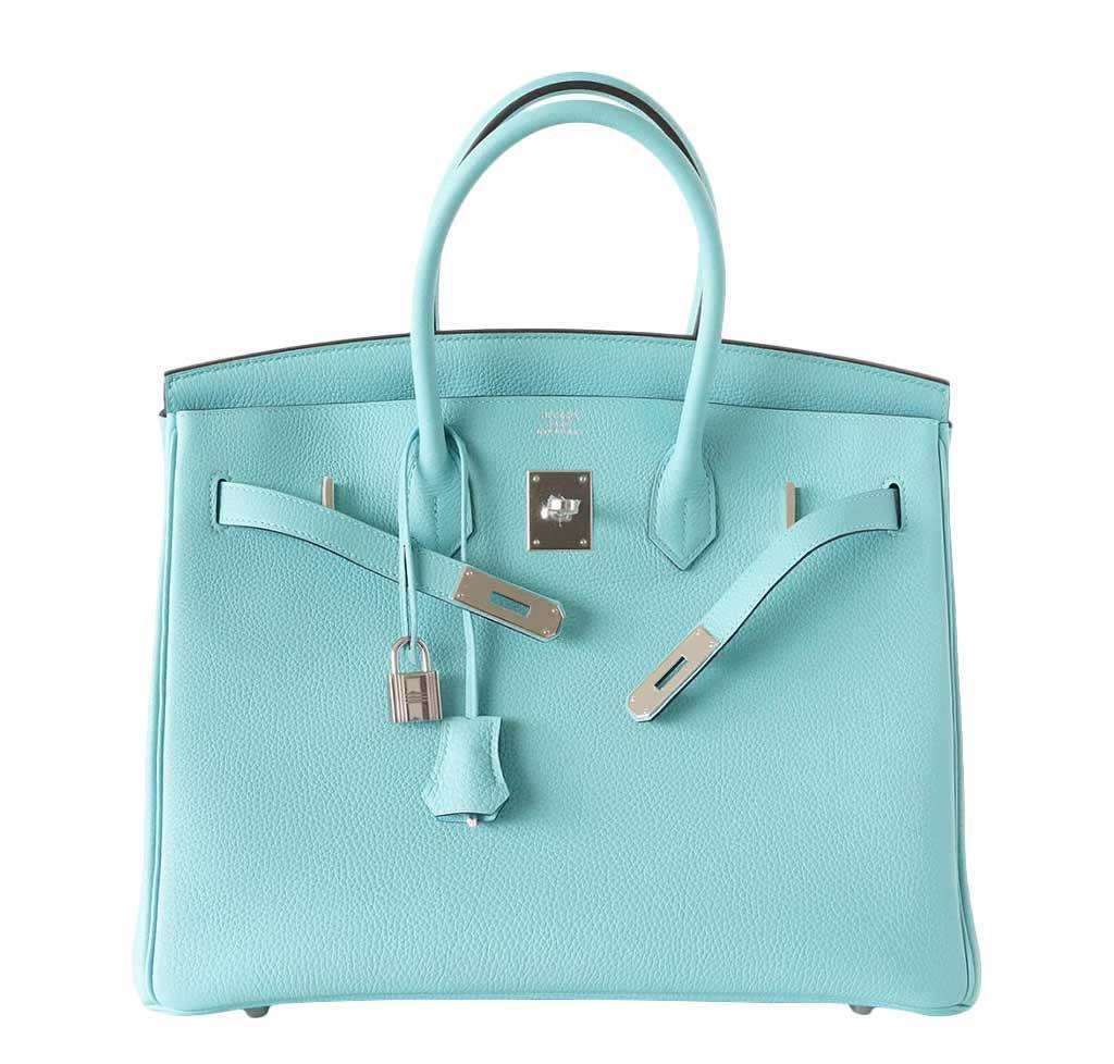 HermÃƒÆ’Ã‚Â¨s Birkin 35 Blue Atoll Bag PHW