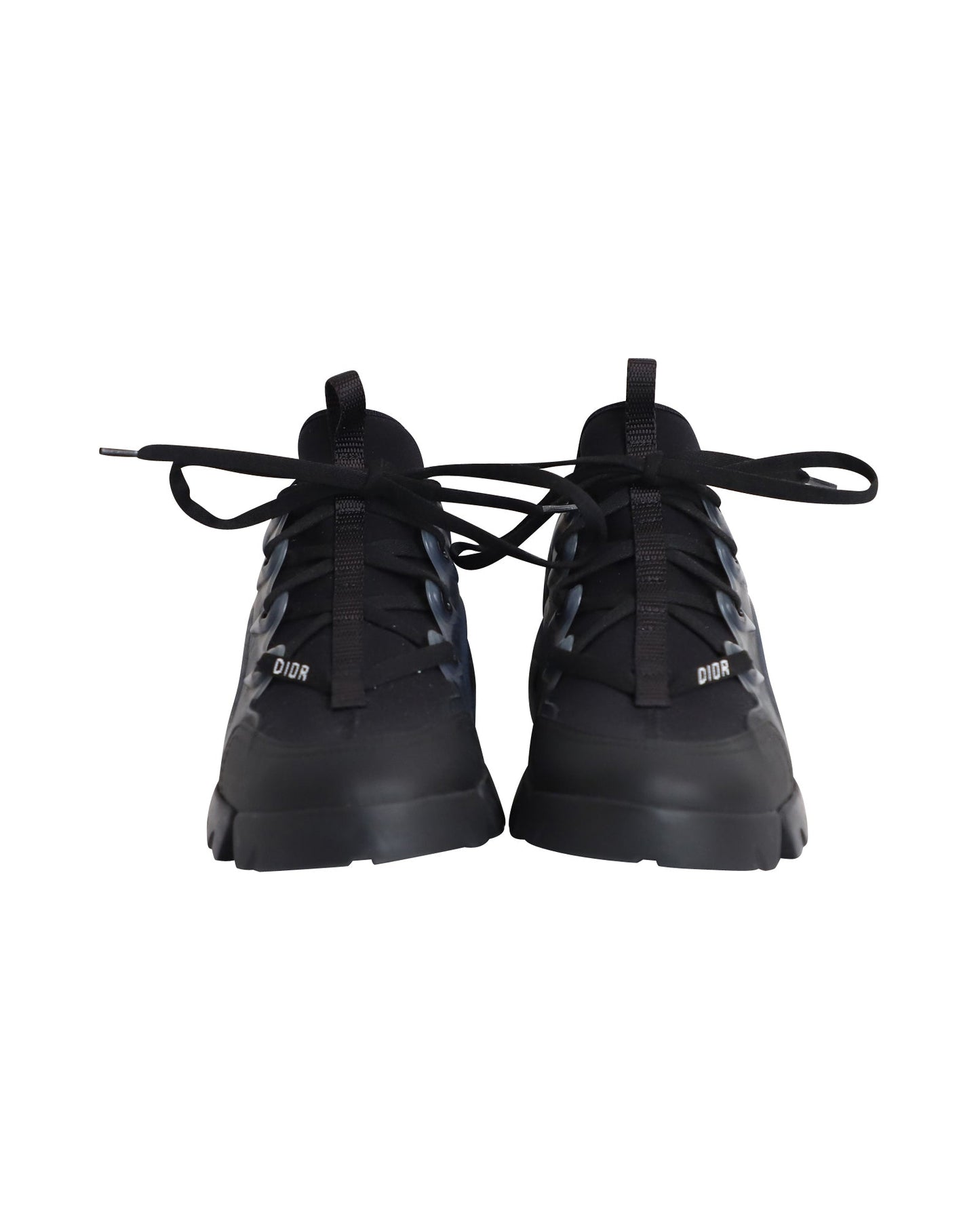 Dior D-Connect Sneakers in Black Leather and Neoprene