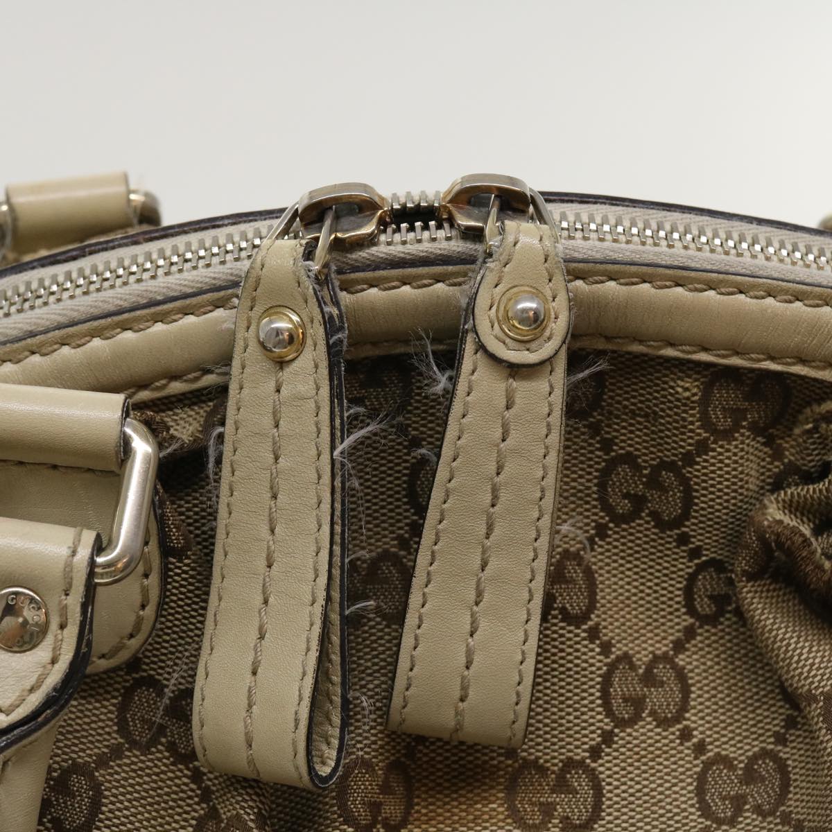 GUCCI GG Canvas Hand Bag 2way Beige 223974 36034