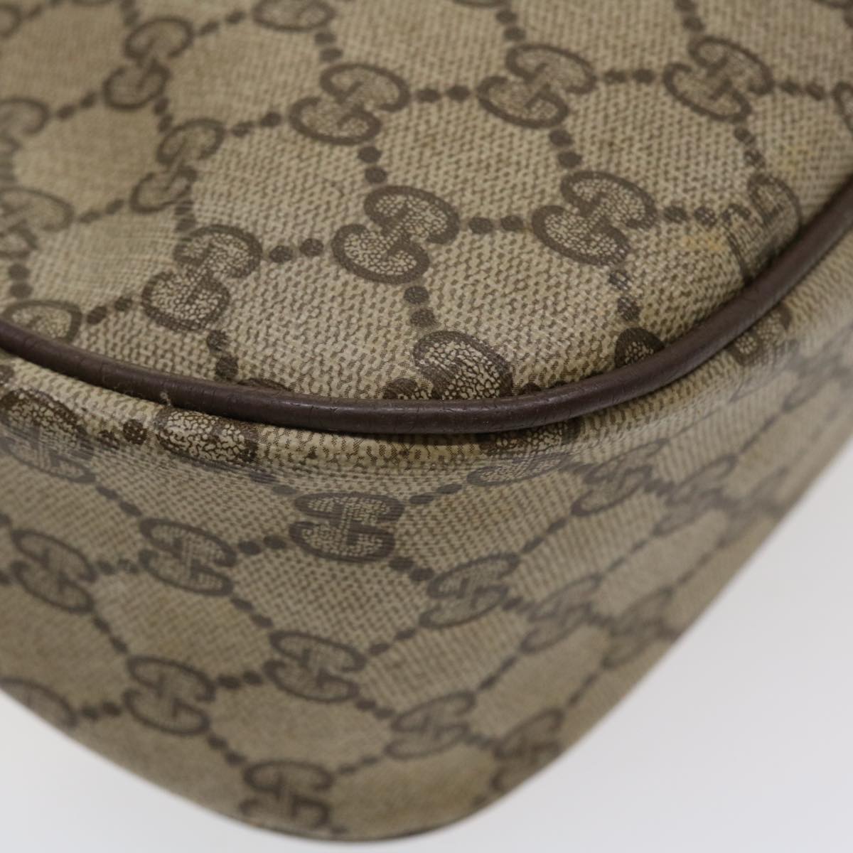 GUCCI Web Sherry Line Shoulder Bag PVC Leather Beige Green Red 36081