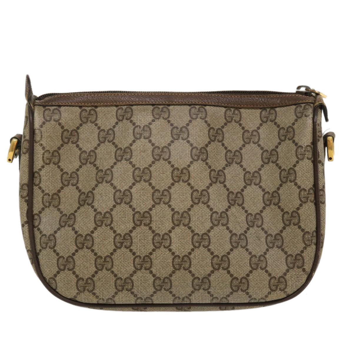 GUCCI Web Sherry Line Shoulder Bag PVC Leather Beige Green Red 36081
