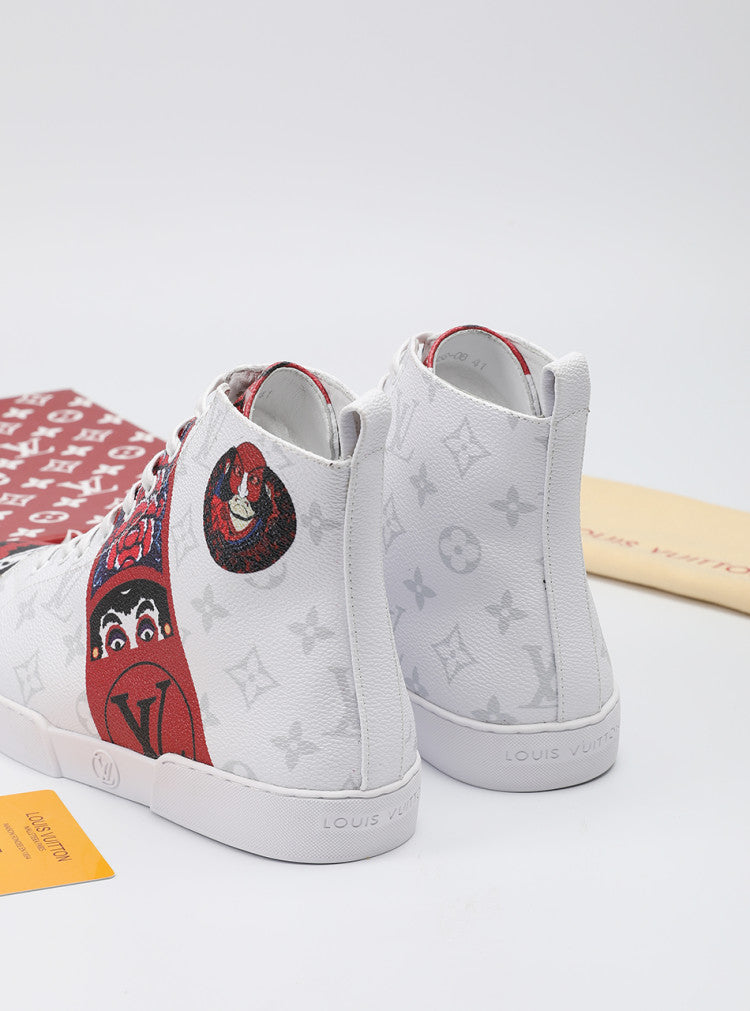 GLM - LUV Stellar Trainer Boot White Red Sneaker