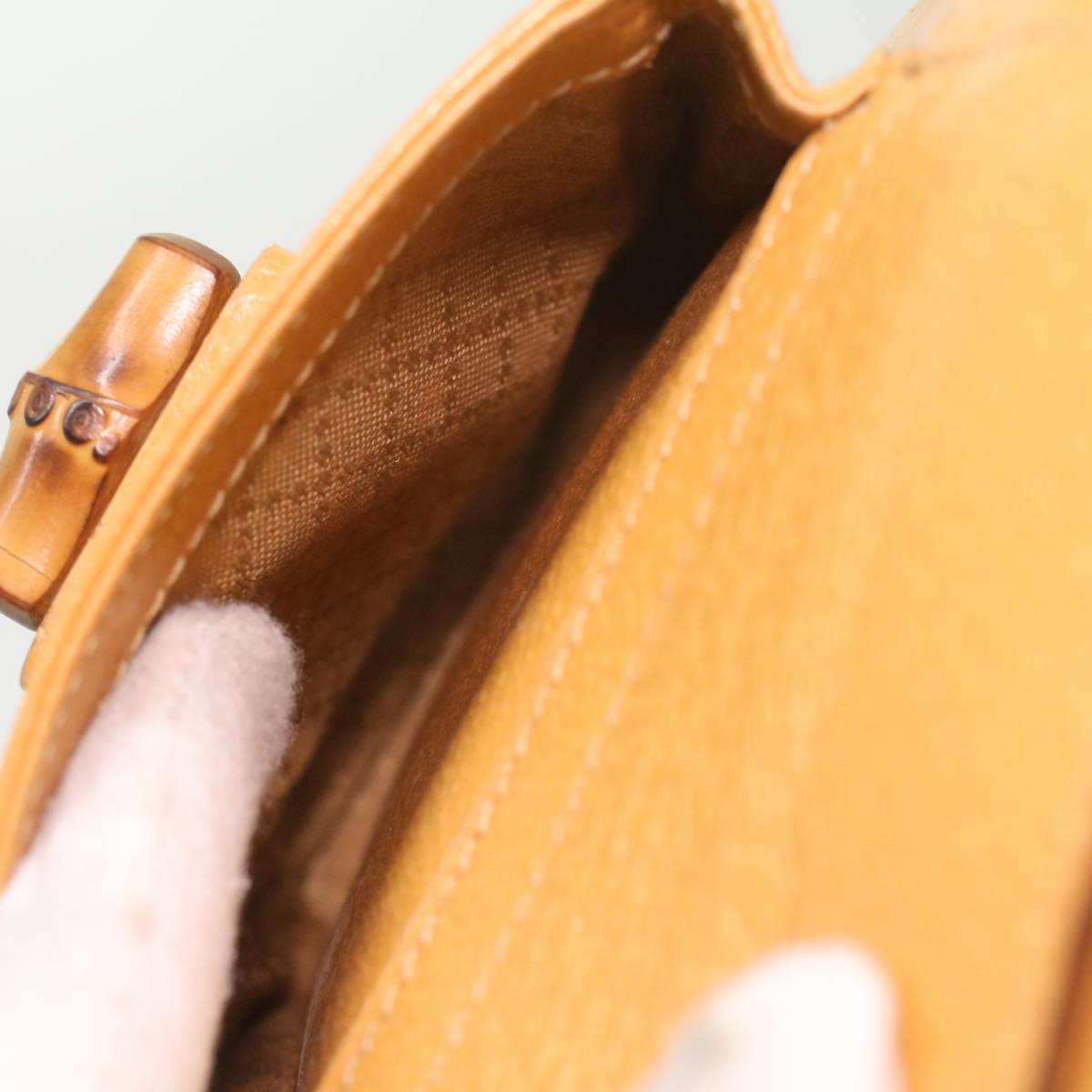 GUCCI Bamboo Backpack Leather Yellow 003.2058.0016 36249