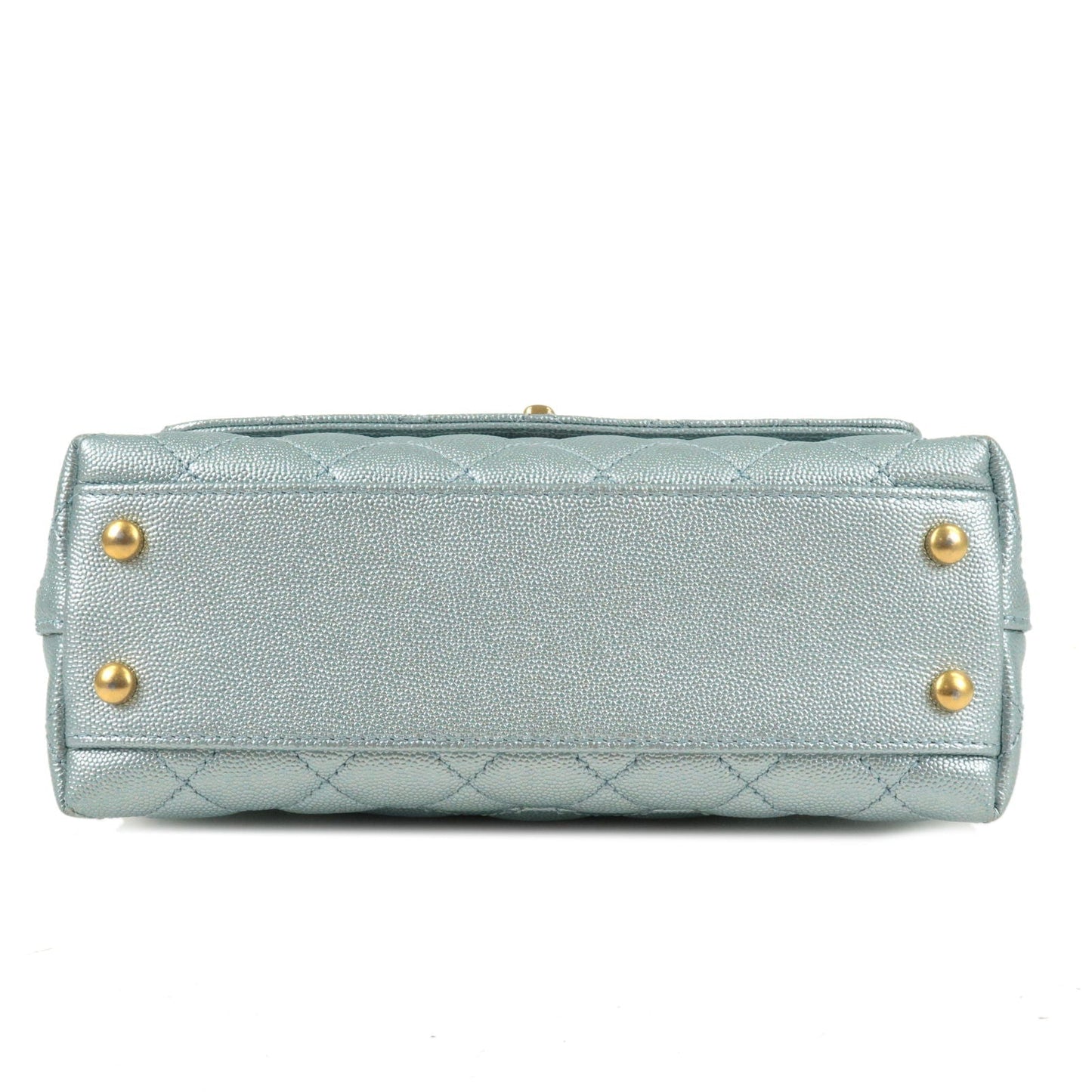 CHANEL Matrasse Caviar Skin COCO Handle 2Way Bag Light Blue A92990