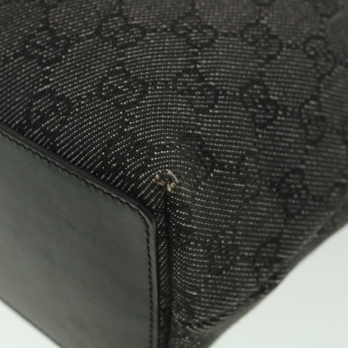 GUCCI GG Canvas Tote Bag Black 31244 36578