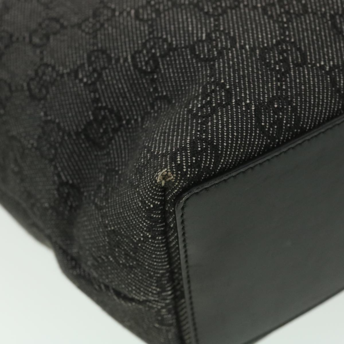 GUCCI GG Canvas Tote Bag Black 31244 36578