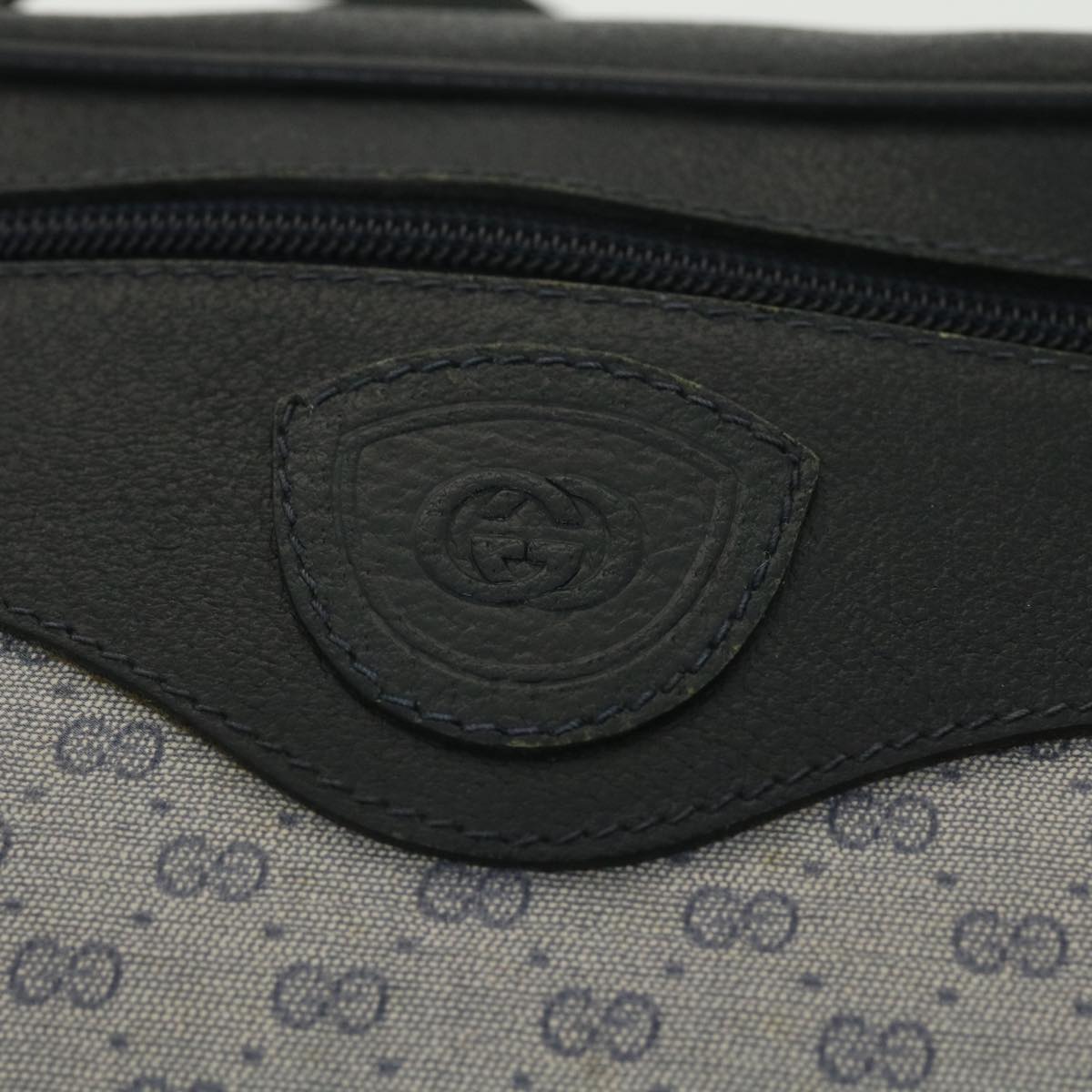 GUCCI Micro GG Canvas Shoulder Bag Navy Gray 001.56.0852 36585