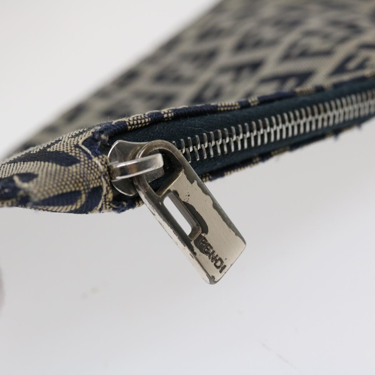 FENDI Zucchino Canvas Hand Bag Navy 2384-8BH006-028 36667