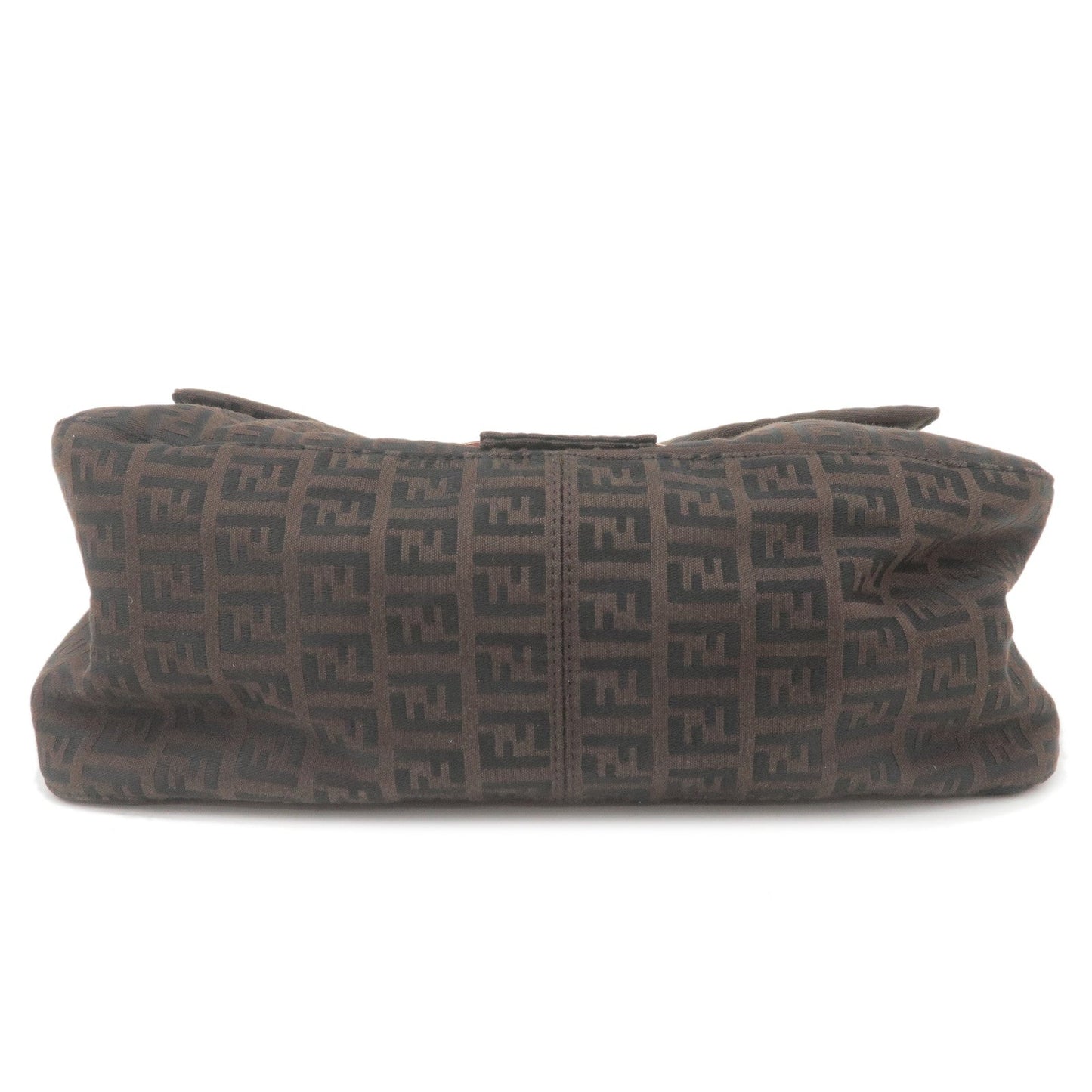 FENDI Zucchino Mamma Baguette Canvas Leather Shoulder Bag 8BR001