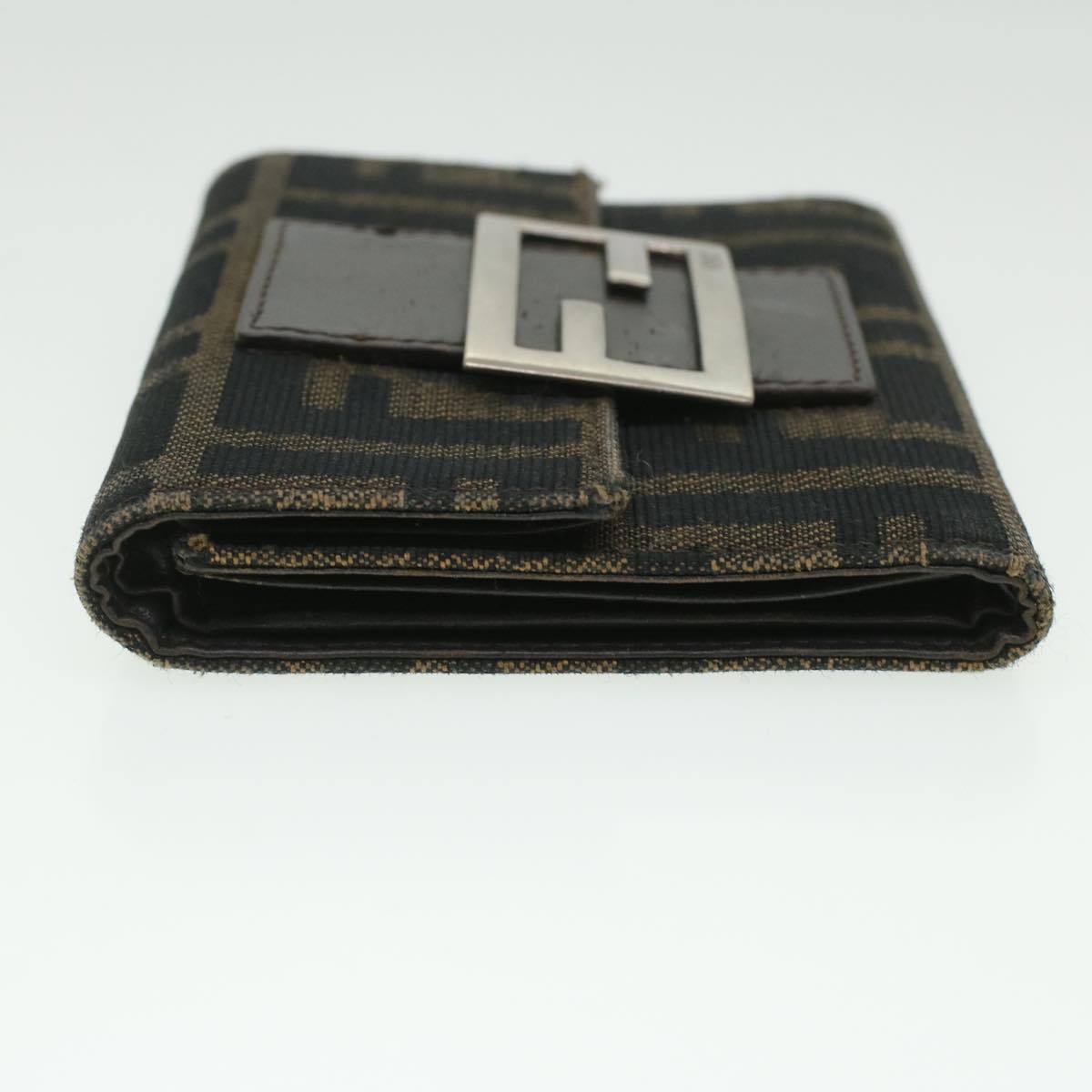 FENDI Zucca Canvas Wallet Black Brown 2401-8M0023-029 36688